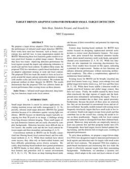 Target Driven Adaptive Loss For Infrared Small Target Detection