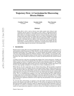 Trajectory First: A Curriculum for Discovering Diverse Policies