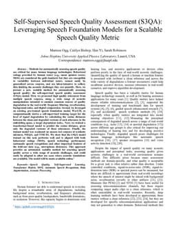 Self-Supervised Speech Quality Assessment (S3QA): Leveraging Speech Foundation Models for a Scalable Speech Quality Metric