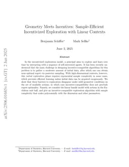 Geometry Meets Incentives: Sample-Efficient Incentivized Exploration with Linear Contexts