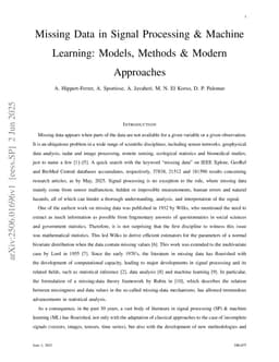 Missing Data in Signal Processing and Machine Learning: Models, Methods and Modern Approaches