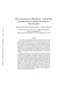SoK: Concurrency in Blockchain - A Systematic Literature Review and the Unveiling of a Misconception