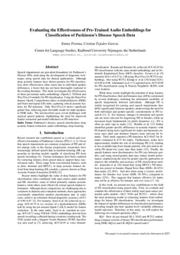 Evaluating the Effectiveness of Pre-Trained Audio Embeddings for Classification of Parkinson's Disease Speech Data