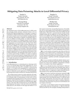 Mitigating Data Poisoning Attacks to Local Differential Privacy