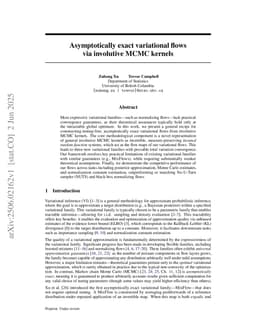 Asymptotically exact variational flows via involutive MCMC kernels