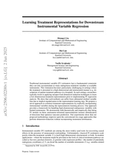 Learning Treatment Representations for Downstream Instrumental Variable Regression