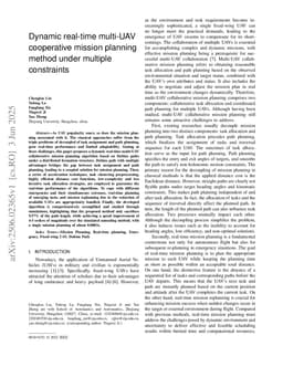 Dynamic real-time multi-UAV cooperative mission planning method under multiple constraints