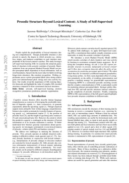 Prosodic Structure Beyond Lexical Content: A Study of Self-Supervised Learning