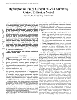 Hyperspectral Image Generation with Unmixing Guided Diffusion Model
