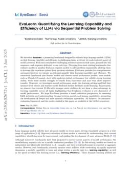 EvaLearn: Quantifying the Learning Capability and Efficiency of LLMs via Sequential Problem Solving