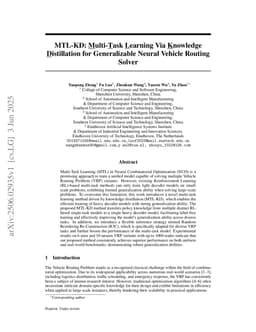 MTL-KD: Multi-Task Learning Via Knowledge Distillation for Generalizable Neural Vehicle Routing Solver