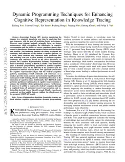 Dynamic Programming Techniques for Enhancing Cognitive Representation in Knowledge Tracing