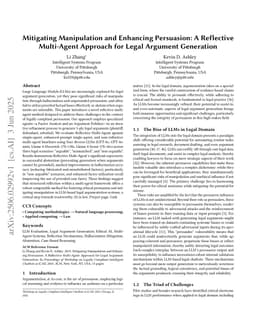 Mitigating Manipulation and Enhancing Persuasion: A Reflective Multi-Agent Approach for Legal Argument Generation