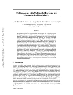 Coding Agents with Multimodal Browsing are Generalist Problem Solvers