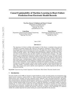 Causal Explainability of Machine Learning in Heart Failure Prediction from Electronic Health Records