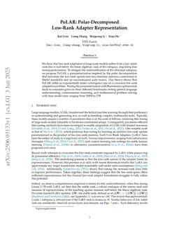PoLAR: Polar-Decomposed Low-Rank Adapter Representation