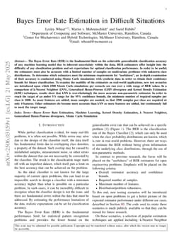 Bayes Error Rate Estimation in Difficult Situations