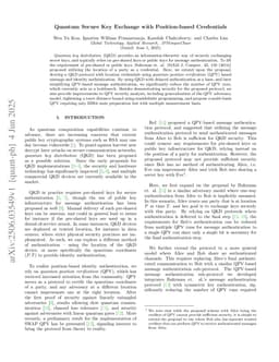 Quantum Secure Key Exchange with Position-based Credentials