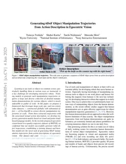 Generating 6DoF Object Manipulation Trajectories from Action Description in Egocentric Vision