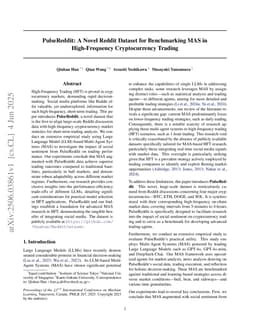 PulseReddit: A Novel Reddit Dataset for Benchmarking MAS in High-Frequency Cryptocurrency Trading
