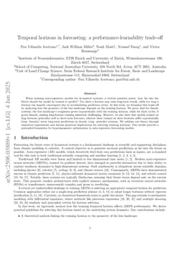 Temporal horizons in forecasting: a performance-learnability trade-off