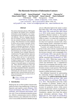 The Harmonic Structure of Information Contours