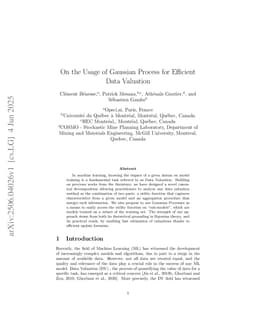 On the Usage of Gaussian Process for Efficient Data Valuation