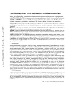 Explainability-Based Token Replacement on LLM-Generated Text