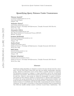 Quantifying Query Fairness Under Unawareness