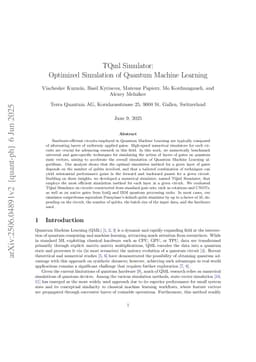 TQml Simulator: Optimized Simulation of Quantum Machine Learning
