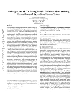 Teaming in the AI Era: AI-Augmented Frameworks for Forming, Simulating, and Optimizing Human Teams