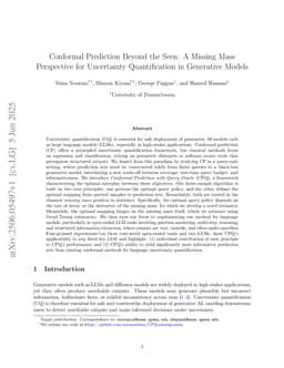 Conformal Prediction Beyond the Seen: A Missing Mass Perspective for Uncertainty Quantification in Generative Models