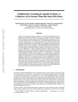 Collaborative Learning in Agentic Systems: A Collective AI is Greater Than the Sum of Its Parts