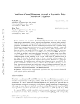 Nonlinear Causal Discovery through a Sequential Edge Orientation Approach