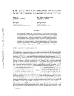 RNE: a plug-and-play framework for diffusion density estimation and inference-time control