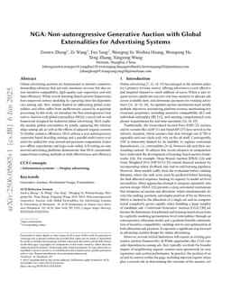 NGA: Non-autoregressive Generative Auction with Global Externalities for Advertising Systems