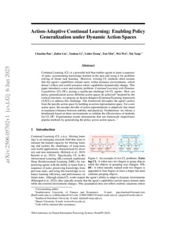 Action-Adaptive Continual Learning: Enabling Policy Generalization under Dynamic Action Spaces