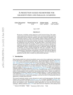 A projection-based framework for gradient-free and parallel learning