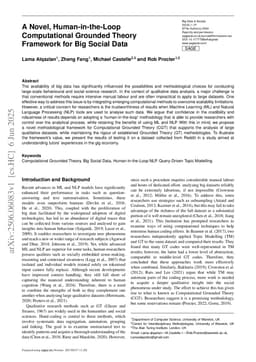A Novel, Human-in-the-Loop Computational Grounded Theory Framework for Big Social Data