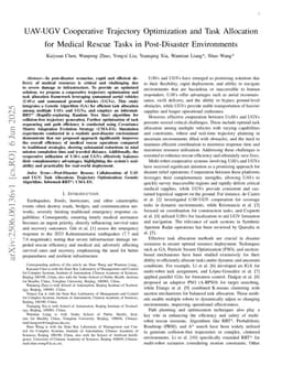 UAV-UGV Cooperative Trajectory Optimization and Task Allocation for Medical Rescue Tasks in Post-Disaster Environments
