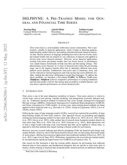 DELPHYNE: A Pre-Trained Model for General and Financial Time Series