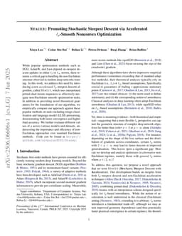 Stacey: Promoting Stochastic Steepest Descent via Accelerated $\ell_p$-Smooth Nonconvex Optimization