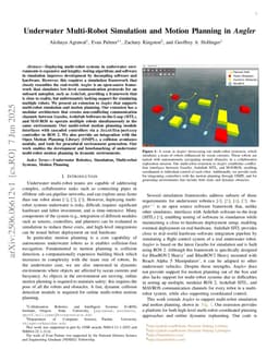 Underwater Multi-Robot Simulation and Motion Planning in Angler