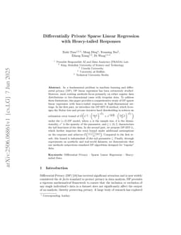 Differentially Private Sparse Linear Regression with Heavy-tailed Responses
