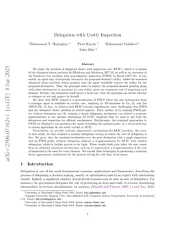 Delegation with Costly Inspection