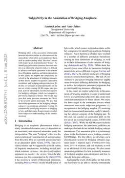 Subjectivity in the Annotation of Bridging Anaphora