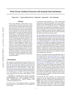 PASS: Private Attributes Protection with Stochastic Data Substitution
