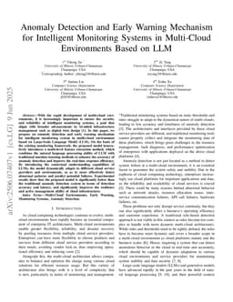 Anomaly Detection and Early Warning Mechanism for Intelligent Monitoring Systems in Multi-Cloud Environments Based on LLM