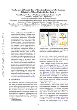 TreeReview: A Dynamic Tree of Questions Framework for Deep and Efficient LLM-based Scientific Peer Review