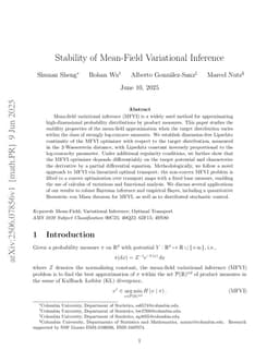Stability of Mean-Field Variational Inference